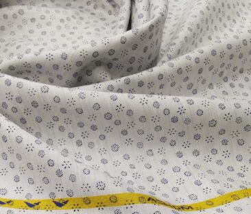 Monza Men's Cotton Printed 1.60 Meter Unstitched Shirt Fabric (Light Grey)