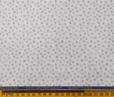 Monza Men's Cotton Printed 1.60 Meter Unstitched Shirt Fabric (Light Grey)