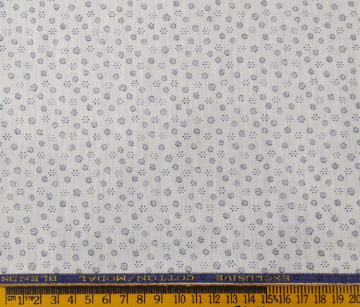Monza Men's Cotton Printed 1.60 Meter Unstitched Shirt Fabric (Light Grey)