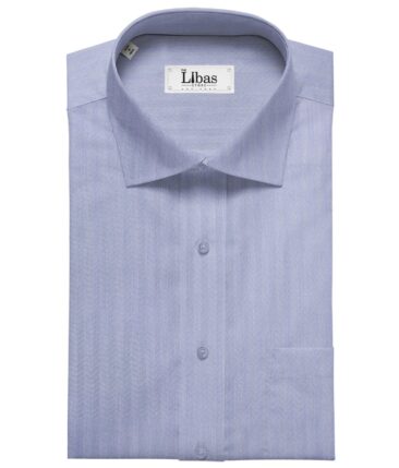 Monza Men's Cotton Herringbone 1.60 Meter Unstitched Shirt Fabric (Sky Blue)