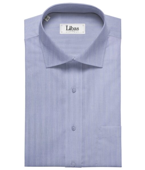 Monza Men's Cotton Herringbone 1.60 Meter Unstitched Shirt Fabric (Sky Blue)
