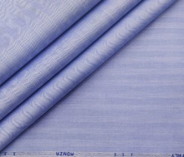 Monza Men's Cotton Herringbone 1.60 Meter Unstitched Shirt Fabric (Sky Blue)