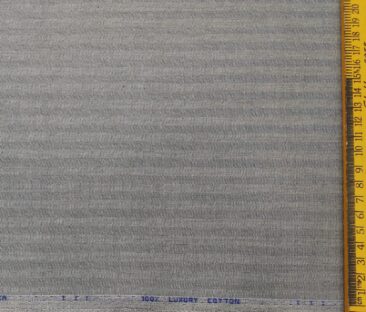 Monza Men's Cotton Herringbone 1.60 Meter Unstitched Shirt Fabric (Silver Grey)
