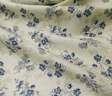Nemesis Men's Giza Cotton Printed 1.60 Meter Unstitched Shirt Fabric (Cream)