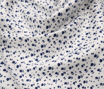 Nemesis Men's Giza Cotton Royal Blue Printed Unstitched Shirt Fabric (White)