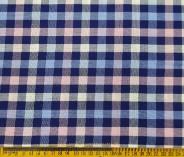 Nemesis Men's Giza Cotton Burberry Checks 1.80 Meter Unstitched Shirt Fabric (Multi Color)