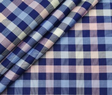 Nemesis Men's Giza Cotton Burberry Checks 1.80 Meter Unstitched Shirt Fabric (Multi Color)