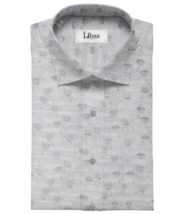 Raymond Men's Cotton Jacquard 1.80 Meter Unstitched Shirt Fabric (Light Grey)