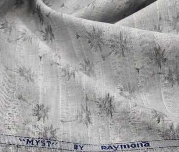 Raymond Men's Cotton Jacquard 1.80 Meter Unstitched Shirt Fabric (Light Grey)