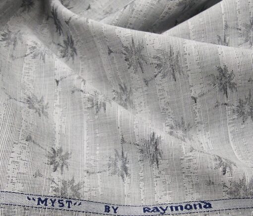 Raymond Men's Cotton Jacquard 1.80 Meter Unstitched Shirt Fabric (Light Grey)