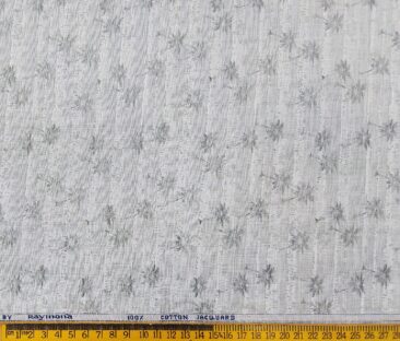 Raymond Men's Cotton Jacquard 1.80 Meter Unstitched Shirt Fabric (Light Grey)