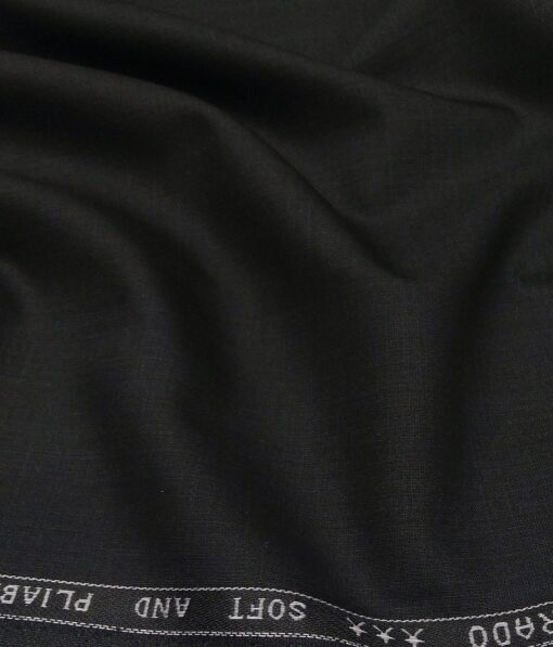 Raymond Men's Poly Viscose Unstitched Self Design Suiting Fabric (Black)