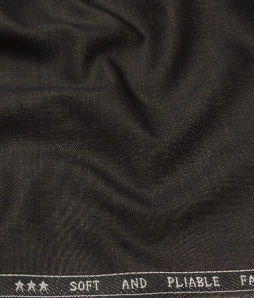 Raymond Men's Poly Viscose Unstitched Self Design Suiting Fabric (Dark Brown)