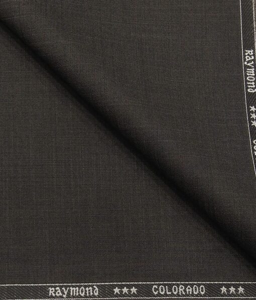 Raymond Men's Poly Viscose Unstitched Self Design Suiting Fabric (Dark Brown)