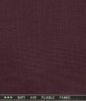 Raymond Men's Poly Viscose Unstitched Self Design Suiting Fabric (Plum Purple)