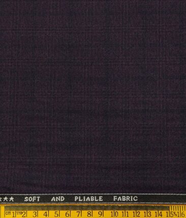 Raymond Men's Poly Viscose Unstitched Self Checks Suiting Fabric (Dark Purple)