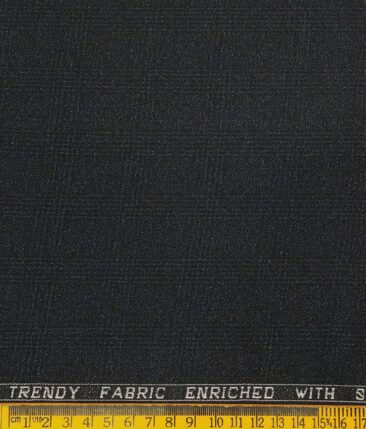 Raymond Men's Poly Viscose Unstitched Structured Cum Checks Suiting Fabric (Blackish Grey)
