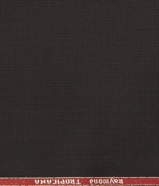 Raymond Men's Poly Viscose Unstitched Houndshooth Weave Suiting Fabric (Brown)