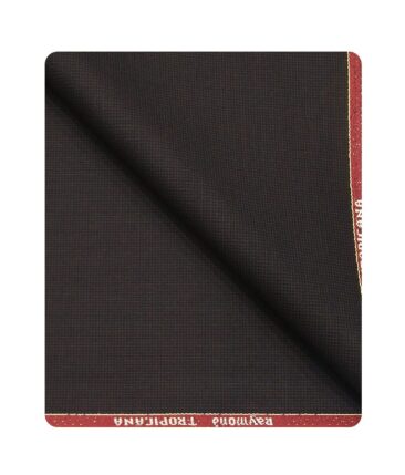 Raymond Men's Poly Viscose Unstitched Houndshooth Weave Suiting Fabric (Brown)