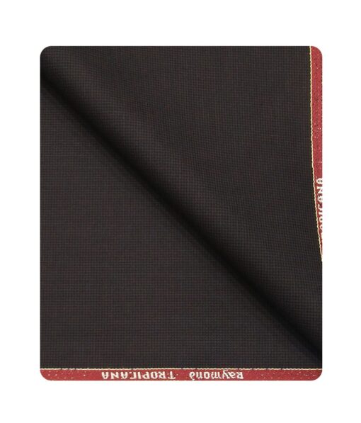 Raymond Men's Poly Viscose Unstitched Houndshooth Weave Suiting Fabric (Brown)