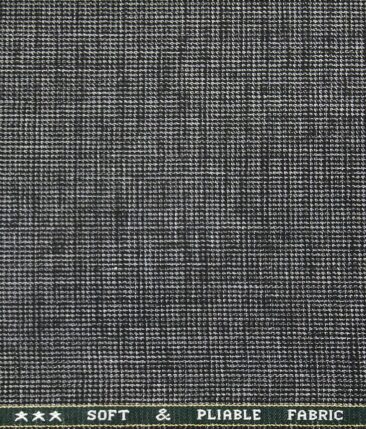 Raymond Men's Poly Viscose Unstitched Khadi Look Structured Suiting Fabric (Blackish Silver Grey)