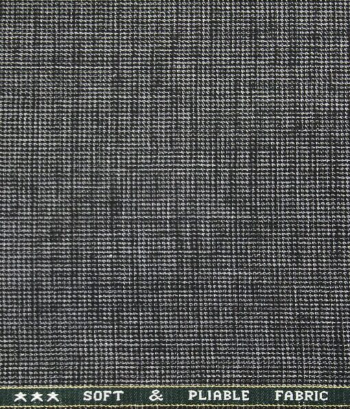 Raymond Men's Poly Viscose Unstitched Khadi Look Structured Suiting Fabric (Blackish Silver Grey)
