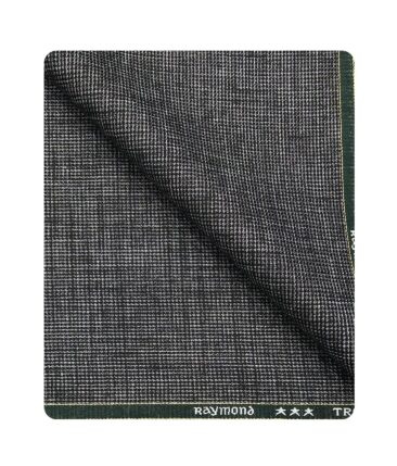 Raymond Men's Poly Viscose Unstitched Khadi Look Structured Suiting Fabric (Blackish Silver Grey)
