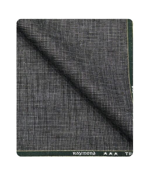 Raymond Men's Poly Viscose Unstitched Khadi Look Structured Suiting Fabric (Blackish Silver Grey)