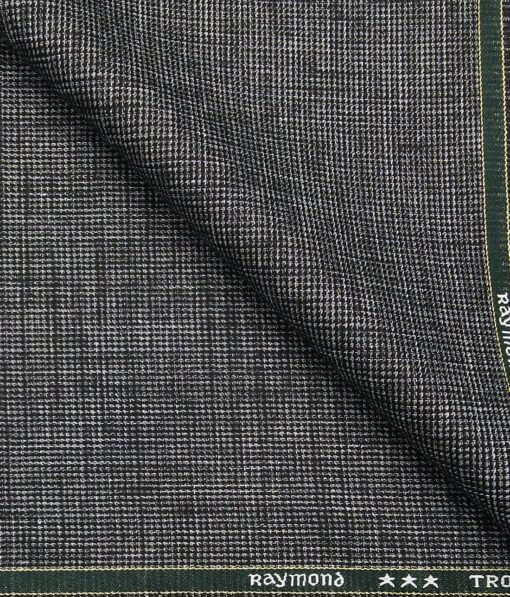 Raymond Men's Poly Viscose Unstitched Khadi Look Structured Suiting Fabric (Blackish Silver Grey)