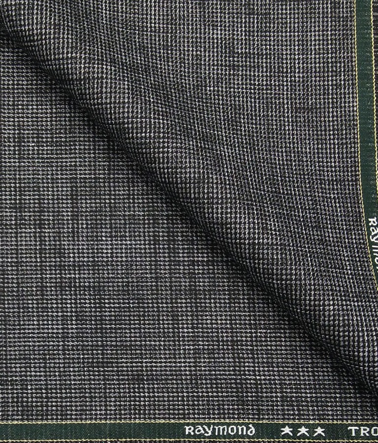 Raymond Men's Poly Viscose Unstitched Khadi Look Structured Suiting Fabric (Blackish Silver Grey)