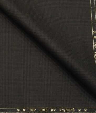 Raymond Men's Poly Viscose Unstitched Self Checks Suiting Fabric (Dark Brown)