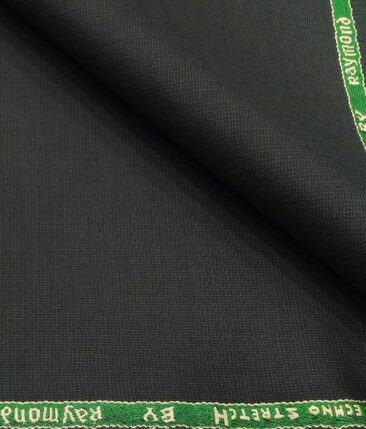 Raymond Men's Poly Viscose Techno Stretch Unstitched Structured Suiting Fabric (Dark Green)