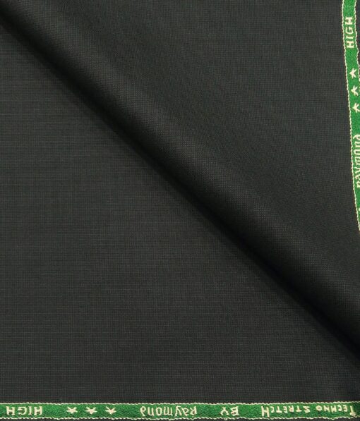 Raymond Men's Poly Viscose Techno Stretch Unstitched Structured Suiting Fabric (Dark Green)