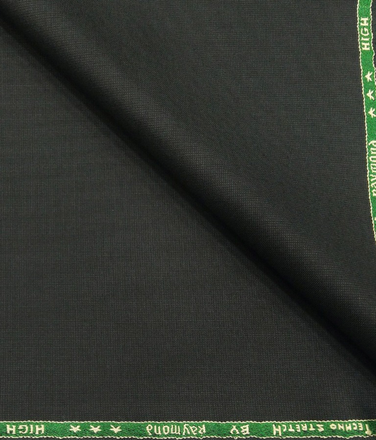 Raymond Men's Poly Viscose Techno Stretch Unstitched Structured Suiting Fabric (Dark Green)