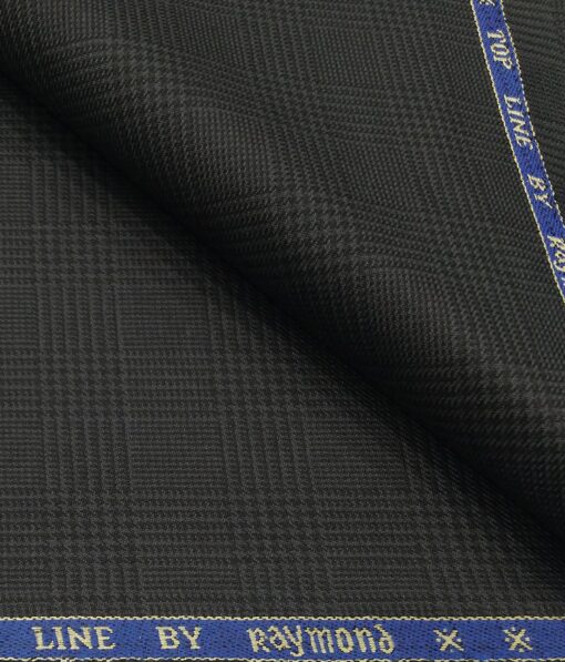 Raymond Men's Poly Viscose Unstitched Self Checks Suiting Fabric (Dark Grey)