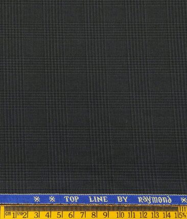 Raymond Men's Poly Viscose Unstitched Self Checks Suiting Fabric (Dark Grey)