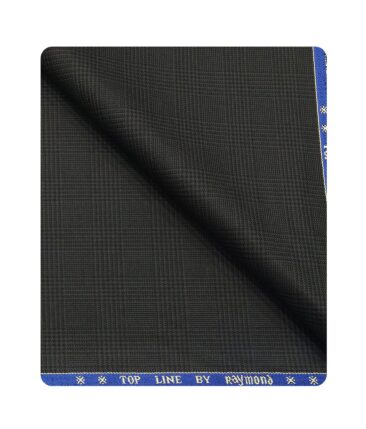 Raymond Men's Poly Viscose Unstitched Self Checks Suiting Fabric (Dark Grey)