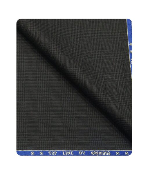 Raymond Men's Poly Viscose Unstitched Self Checks Suiting Fabric (Dark Grey)