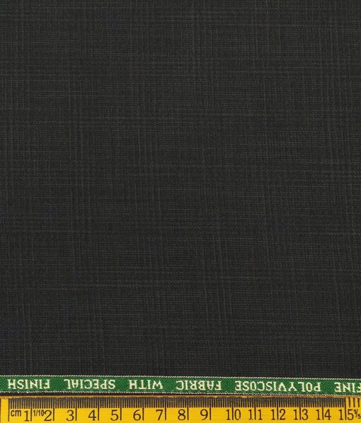 Raymond Men's Poly Viscose Unstitched Self Checks Suiting Fabric (Dark Grey)