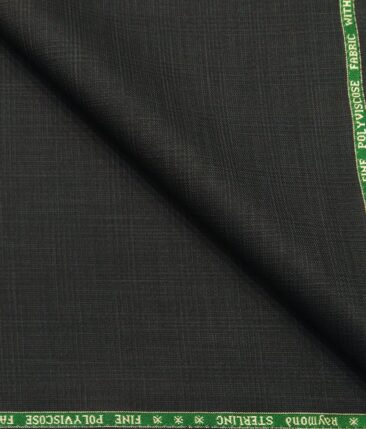 Raymond Men's Poly Viscose Unstitched Self Checks Suiting Fabric (Dark Grey)