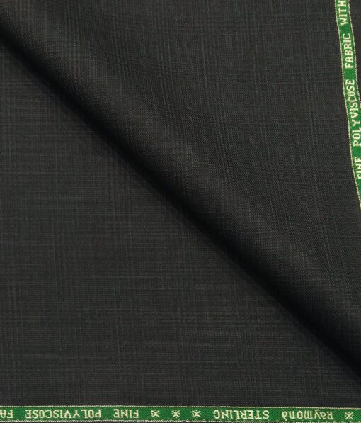 Raymond Men's Poly Viscose Unstitched Self Checks Suiting Fabric (Dark Grey)