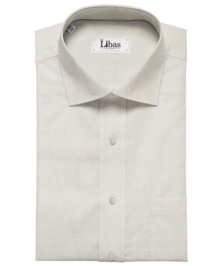 Linen Club Men's Linen 50 LEA Solid Unstitched Shirting Fabric (Milky White)