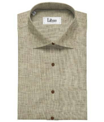 Linen Club Men's Linen 50 LEA Structured Unstitched Shirting Fabric (Beige)