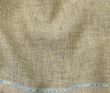 Linen Club Men's Linen 50 LEA Structured Unstitched Shirting Fabric (Beige)