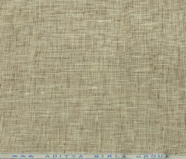 Linen Club Men's Linen 50 LEA Structured Unstitched Shirting Fabric (Beige)