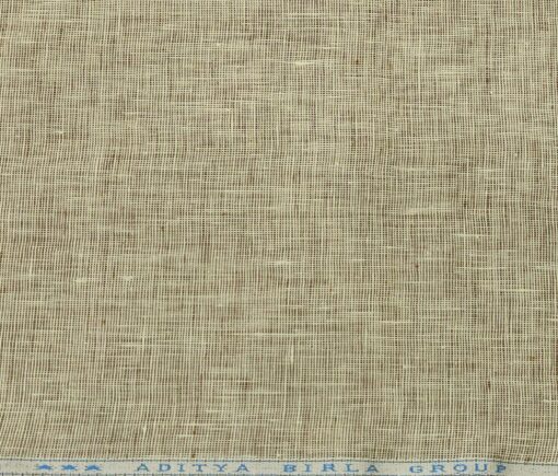 Linen Club Men's Linen 50 LEA Structured Unstitched Shirting Fabric (Beige)