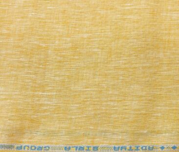 Linen Club Men's Linen 50 LEA Self Design Unstitched Shirting Fabric (Merigold Orange)