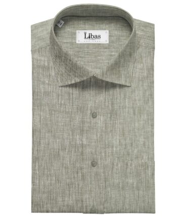 Linen Club Men's Linen 50 LEA Self Design Unstitched Shirting Fabric (Pistachious)