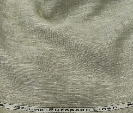 Linen Club Men's Linen 50 LEA Self Design Unstitched Shirting Fabric (Pistachious)