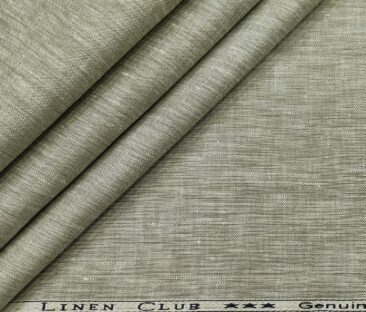 Linen Club Men's Linen 50 LEA Self Design Unstitched Shirting Fabric (Pistachious)